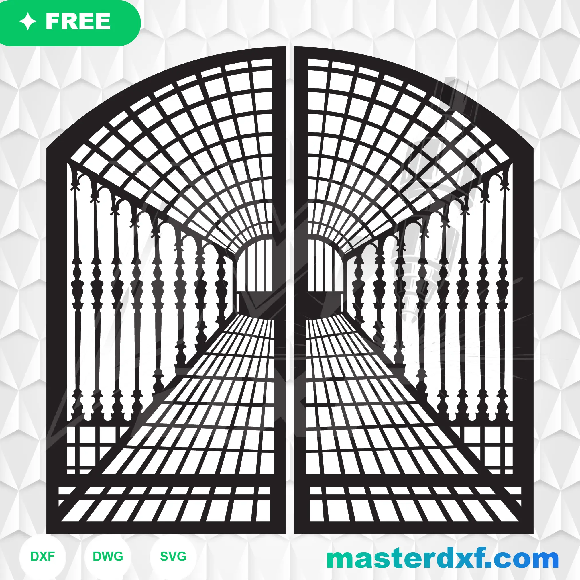 Fusion Arabesque and Greek Key Medallion Gate File for Laser Cut DXF File
